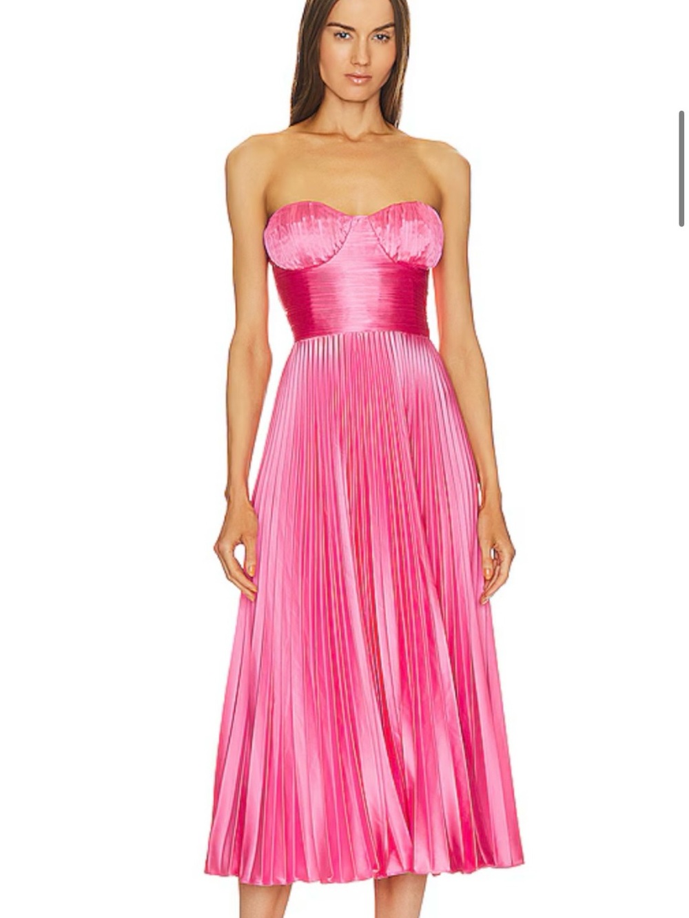 AMUR Kin Strapless Dress Pink Calla Lily Strapless Pleated Size 6 🩷 $598 Retail